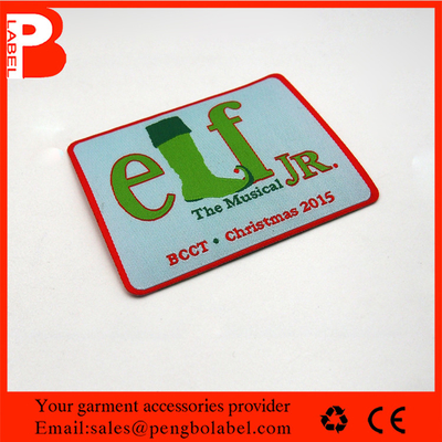 Factory custom high quality 50D woven badge,embroidery badge for garment